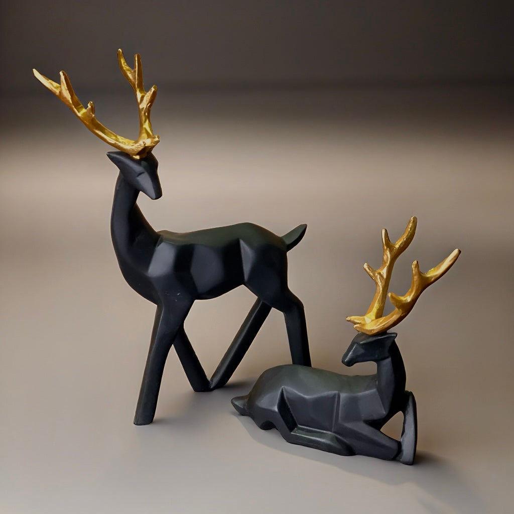 Nordic Style Resin Sitting Standing Deer Statues